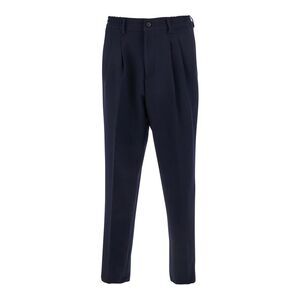 Low Brand Men Blue Pants With Elastic Waist And Belt Loops In Cotton Man